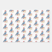 Budgie Christmas Wrapping Paper ラッピングペーパーシート (正面)