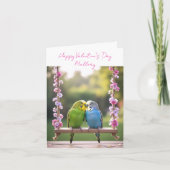Budgie Couple Custom Valentines or Anniversary  カード (正面)
