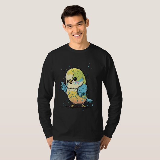 Budgie Dabbing Budgerigar Parakeet Bird Dab Dance Tシャツ (正面フル)