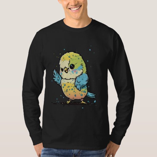 Budgie Dabbing Budgerigar Parakeet Bird Dab Dance  Tシャツ (正面)
