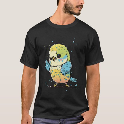 Budgie Dabbing Budgerigar Parakeet Bird Dab Dance  Tシャツ (正面)