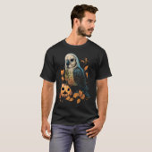 Budgie Halloween Pumpkin Budgerigar Parakeet Bird Tシャツ (正面フル)