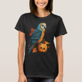 Budgie Halloween Pumpkin Budgerigar Parakeet Bird  Tシャツ (正面)