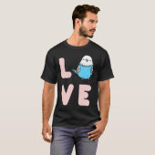 Budgie Love Valentines Day  For Budgerigar Tシャツ (正面フル)
