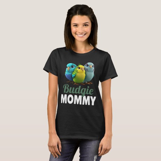 Budgie Mom Budgerigar Parakeet Bird 4 Tシャツ (正面フル)