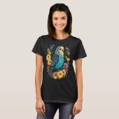Budgie Mom Flower Budgerigar Parakeet Bird Mother  Tシャツ (正面フル)
