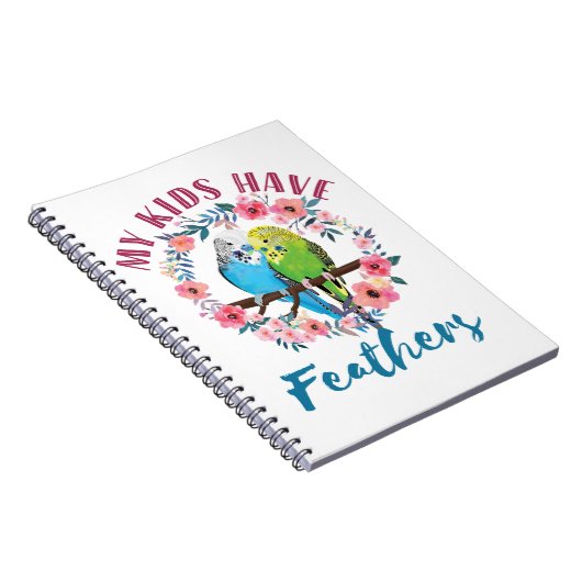 Budgie Paraketママ私の子供たちは羽を持っている ノートブック (右側)