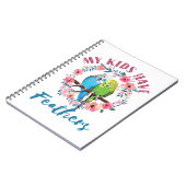 Budgie Paraketママ私の子供たちは羽を持っている ノートブック (左側)