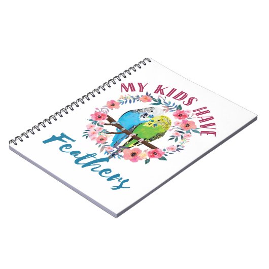Budgie Paraketママ私の子供たちは羽を持っている ノートブック (左側)