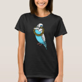 Budgie Parrot Budgerigar Bird With Knife  Tシャツ (正面)