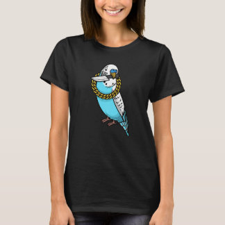 Budgie Parrot Budgerigar Bird With Knife  Tシャツ