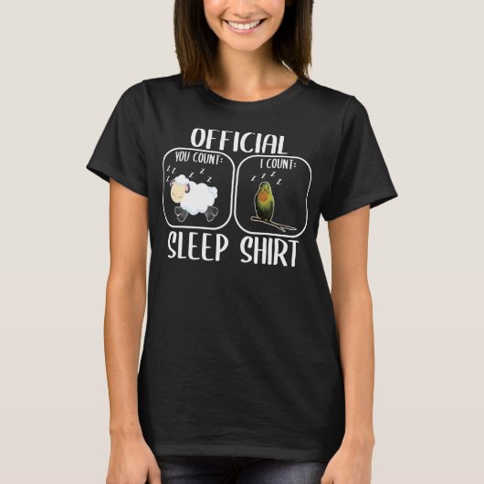Budgie sleeping shirt counting sheep tシャツ (正面)