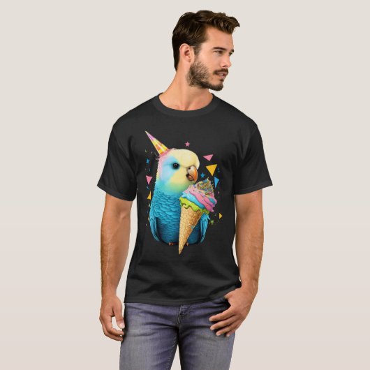Budgie Unicorn Budgerigar Parakeet Bird 1 Tシャツ (正面フル)
