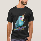 Budgie Unicorn Budgerigar Parakeet Bird Tシャツ (正面)