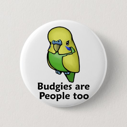 Budgiesは人々ですも 缶バッジ (正面)