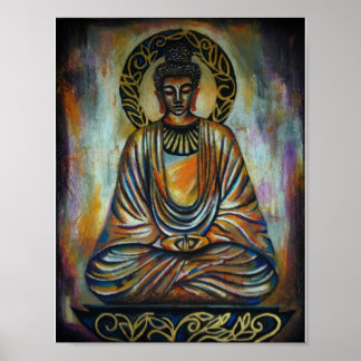 Budhha Art - Peace & Patience by Mansa Pryor ポスター