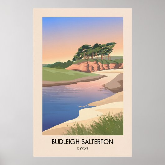 Budleigh Salterton Devon Seaside Travel Poster ポスター (正面)