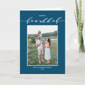 Bueミッモダンクスタイポグラフィハッピーハヌッカ写真 シーズンカード (正面)