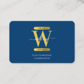 Bue & エレガント金ゴールドモノグラムソーシャルメディアのアイコン 名刺 (正面)