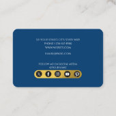 Bue & エレガント金ゴールドモノグラムソーシャルメディアのアイコン 名刺 (裏面)