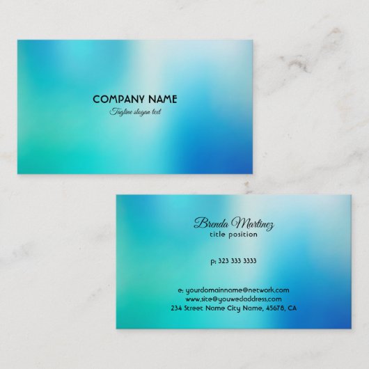 Bue tones blurred background 名刺 (正面/裏面)