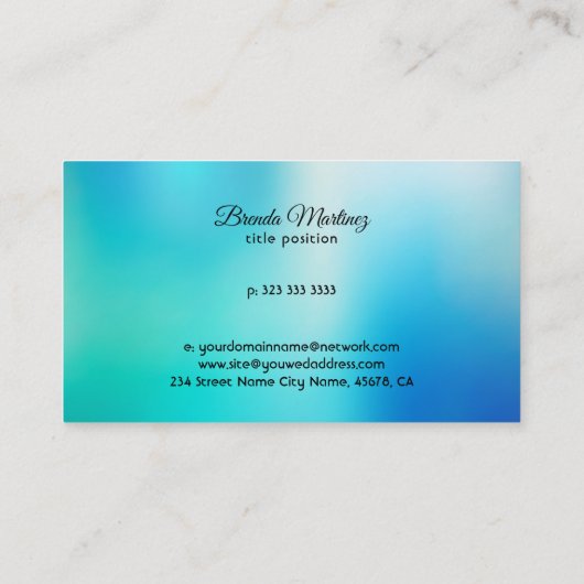 Bue tones blurred background 名刺 (裏面)