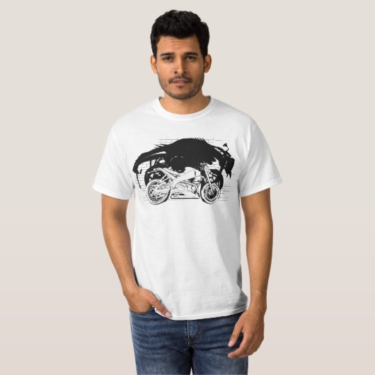 BUELLの稲妻の写実的で新しいワイシャツ Tシャツ (正面フル)