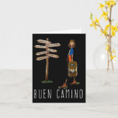 Buen Camino De Santiago Pilgrim Hiking Way Of St.  カード (黄色い花)