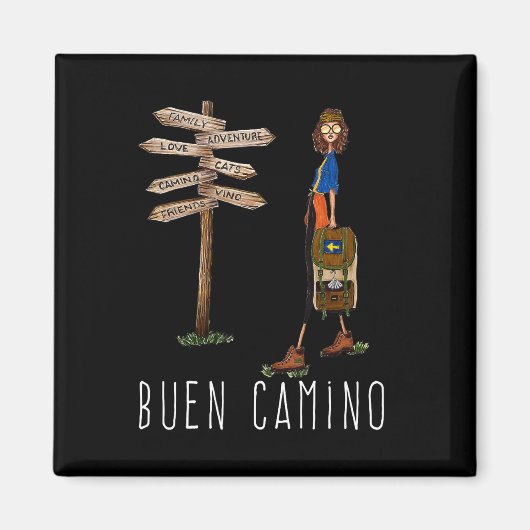 Buen Camino De Santiago Pilgrim Hiking Way Of St.  マグネット (正面)