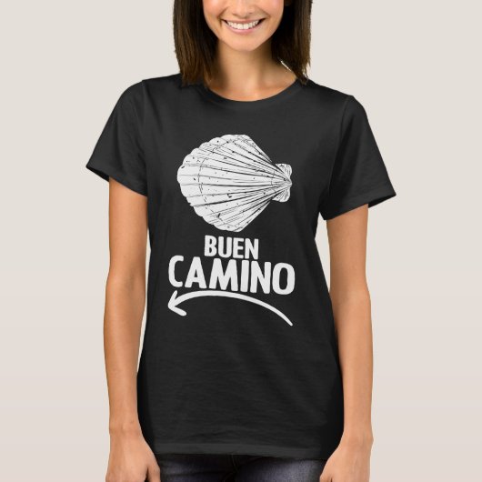 Buen Camino Pilgrimage Camino De Santiago Hiker Tシャツ (正面)
