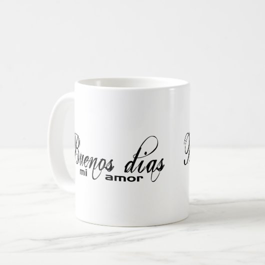 Buenosのdias miのamor (おはよう私の愛)のマグ コーヒーマグカップ (正面左)
