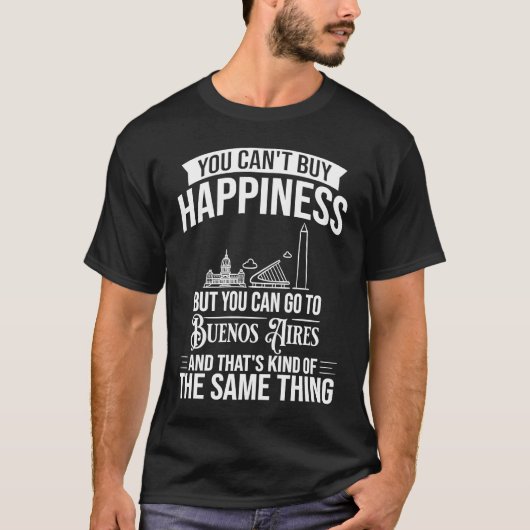 Buenos Aires Argentina City Skyline Map Travel Tシャツ (正面)