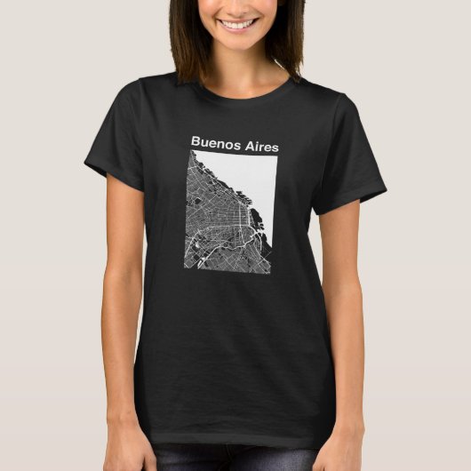 Buenos Aires Argentina Classic City Map Graphic Tシャツ (正面)