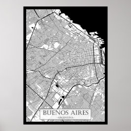 Buenos Aires Argentina Map ポスター