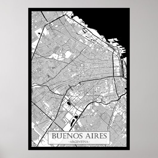 Buenos Aires Argentina Map ポスター (正面)