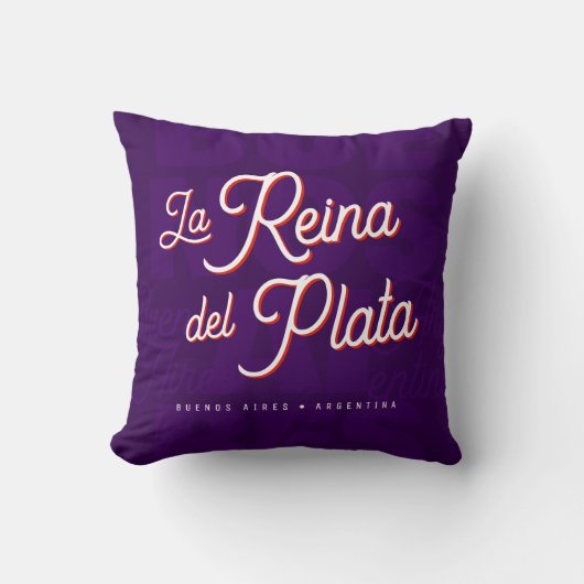 Buenos Aires "La Reina del Plata" typography art   クッション (正面)