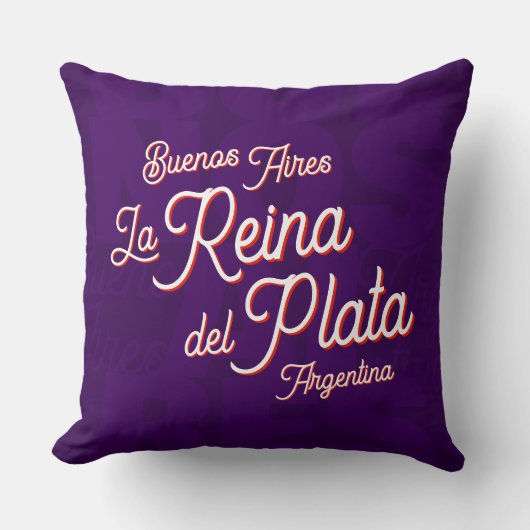 Buenos Aires "La Reina del Plata" typography Art   クッション (正面)