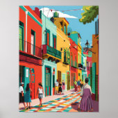 Buenos Aires Print Argentina Print La Boca Print  ポスター (正面)