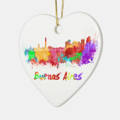 Buenos Aires skyline in watercolor セラミックオーナメント (左)