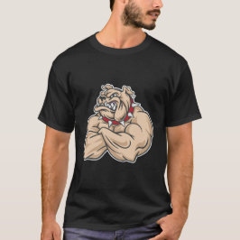 Buff Bulldog Muscle Gym Motivation Character Art Tシャツ