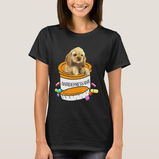 Buff Cocker Spaniel Antidepressant Tシャツ (正面)