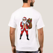 Buff Santa Blowing Kiss! Ripped Abs & Sweet Christ Tシャツ (裏面)