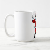 Buff Santa Peace Sign! Ripped Abs & Funny Christma コーヒーマグカップ (左)