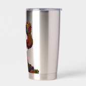 Buff Santa Peace Sign! Ripped Abs & Funny Christma 保温保冷タンブラー (左面)