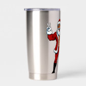 Buff Santa Peace Sign! Ripped Abs & Funny Christma 保温保冷タンブラー (右面)