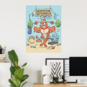Buff Shrimp Gym Poster – Funny Beach Art ポスター (ホームオフィス)
