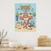 Buff Shrimp Gym Poster – Funny Beach Art ポスター (キッチン)