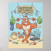 Buff Shrimp Gym Poster - Funny Beach Art Print ポスター (正面)