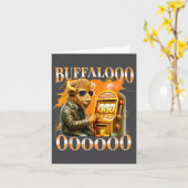 Buffalo Bison Casino Slot Machine Funny Gambling B カード (黄色い花)
