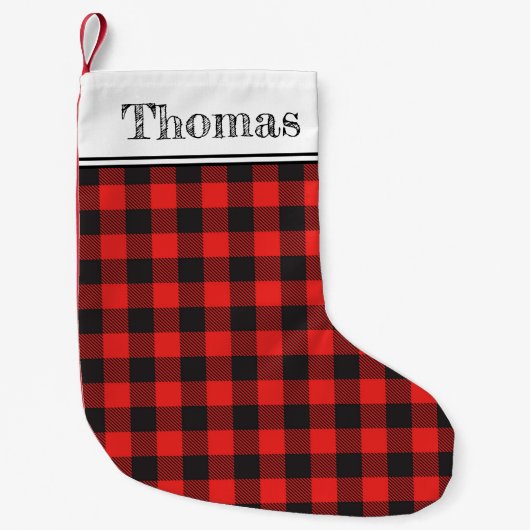 Buffalo Check Plaid Stocking スモールクリスマスストッキング (正面)